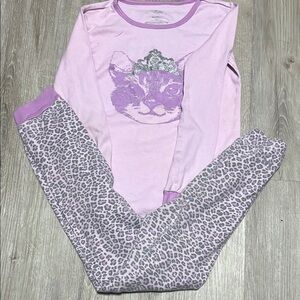 4/$30 Place Purple Cat Print Pajama Set size 10